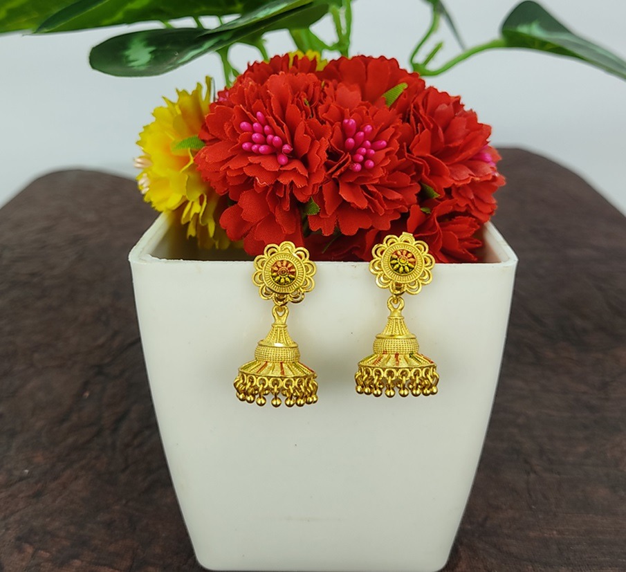 JJE 7648 Earrings- One Gram Gold Plated Earrings For Women | South Indian Jewellery | Jecy Jewels