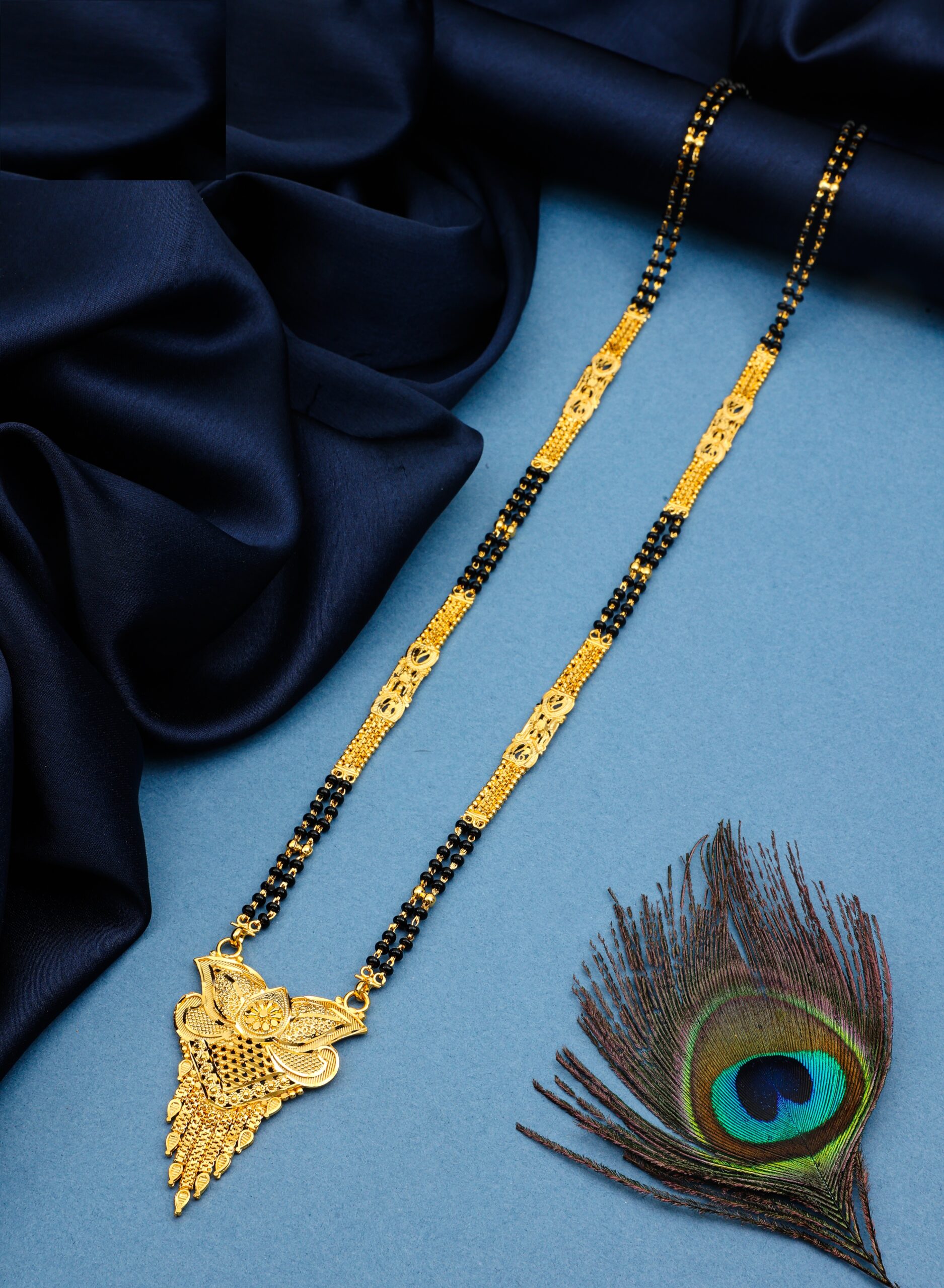 JJM 8501-1 Mangalsutra- One Gram Gold Long Mangalsutra | 24 Inches | Jecy Jewels