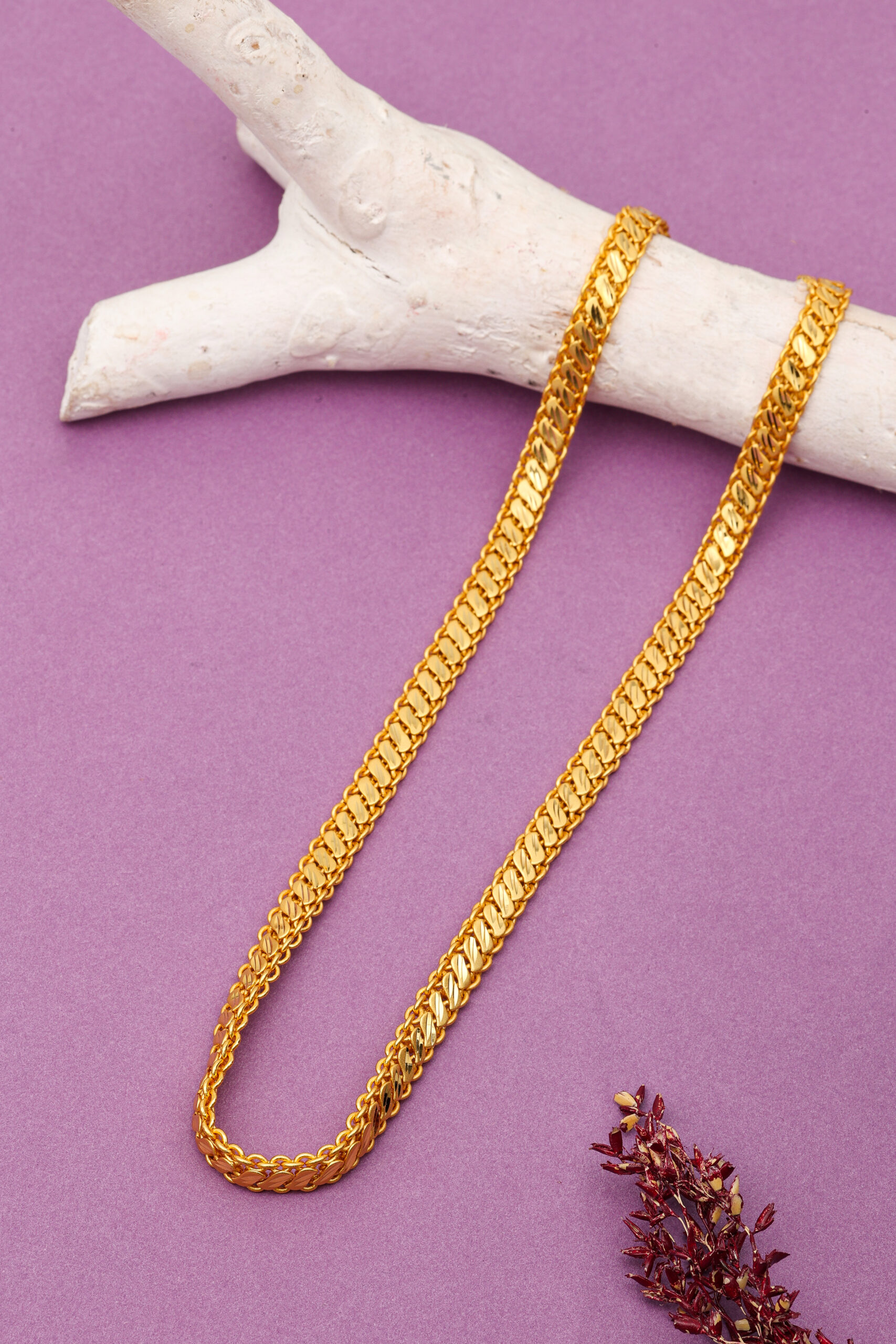 JJMC 9744 Men's Chain- One Gram Gold Plated Men's Chain | 20 Inches | Jecy Jewels