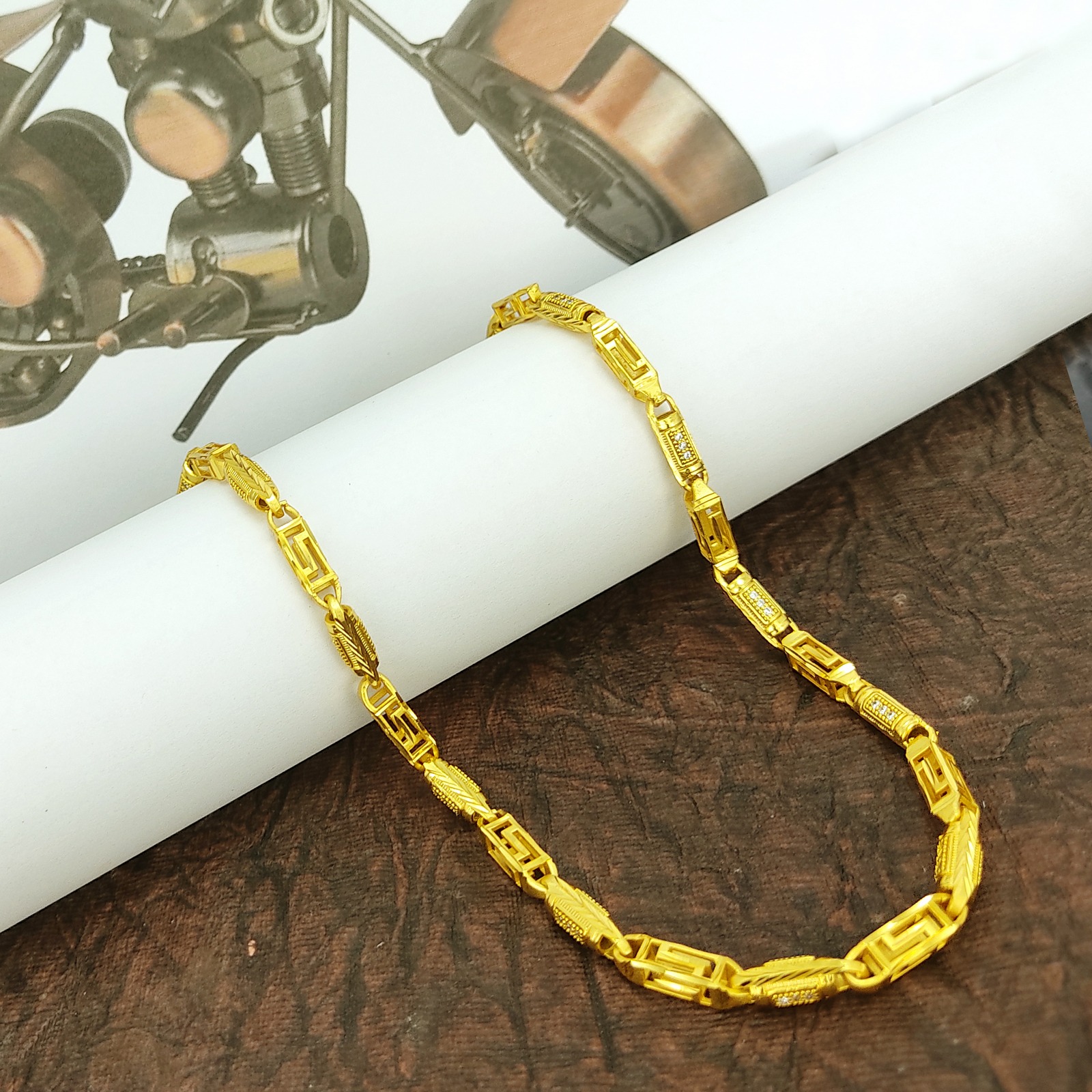 JJMC 9939 Men's Chain- One Gram Gold Plated Men's Chain | 20 Inches | Jecy Jewels