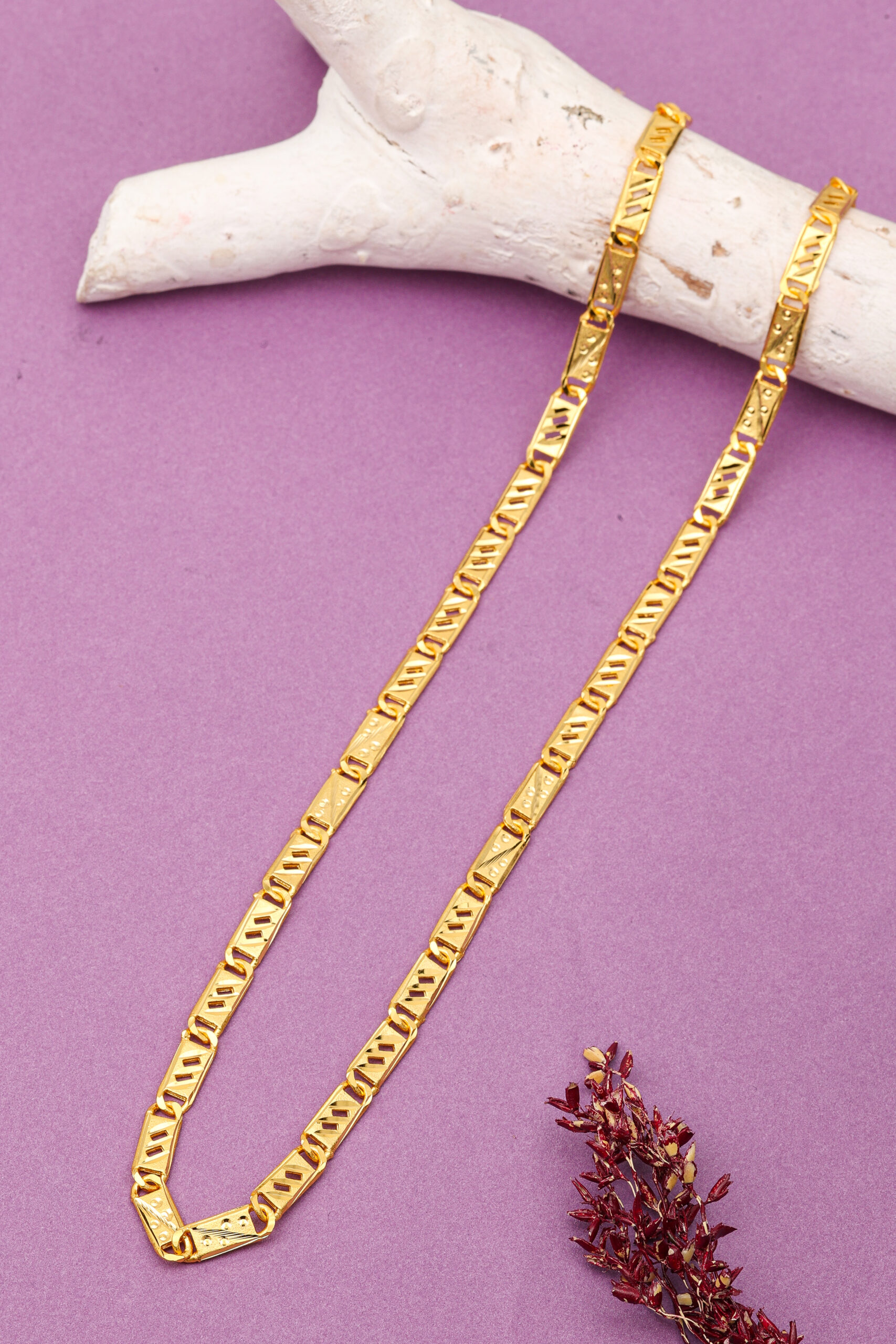 JJMC 9940 Men's Chain- One Gram Gold Plated Men's Chain | 24 Inches | Jecy Jewels