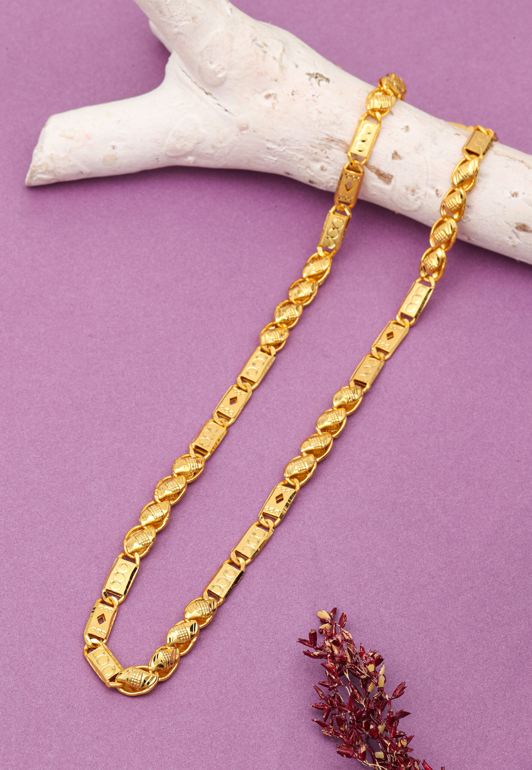 JJMC 9930 Men's Chain- One Gram Gold Plated Men's Chain | 20 Inches | Jecy Jewels