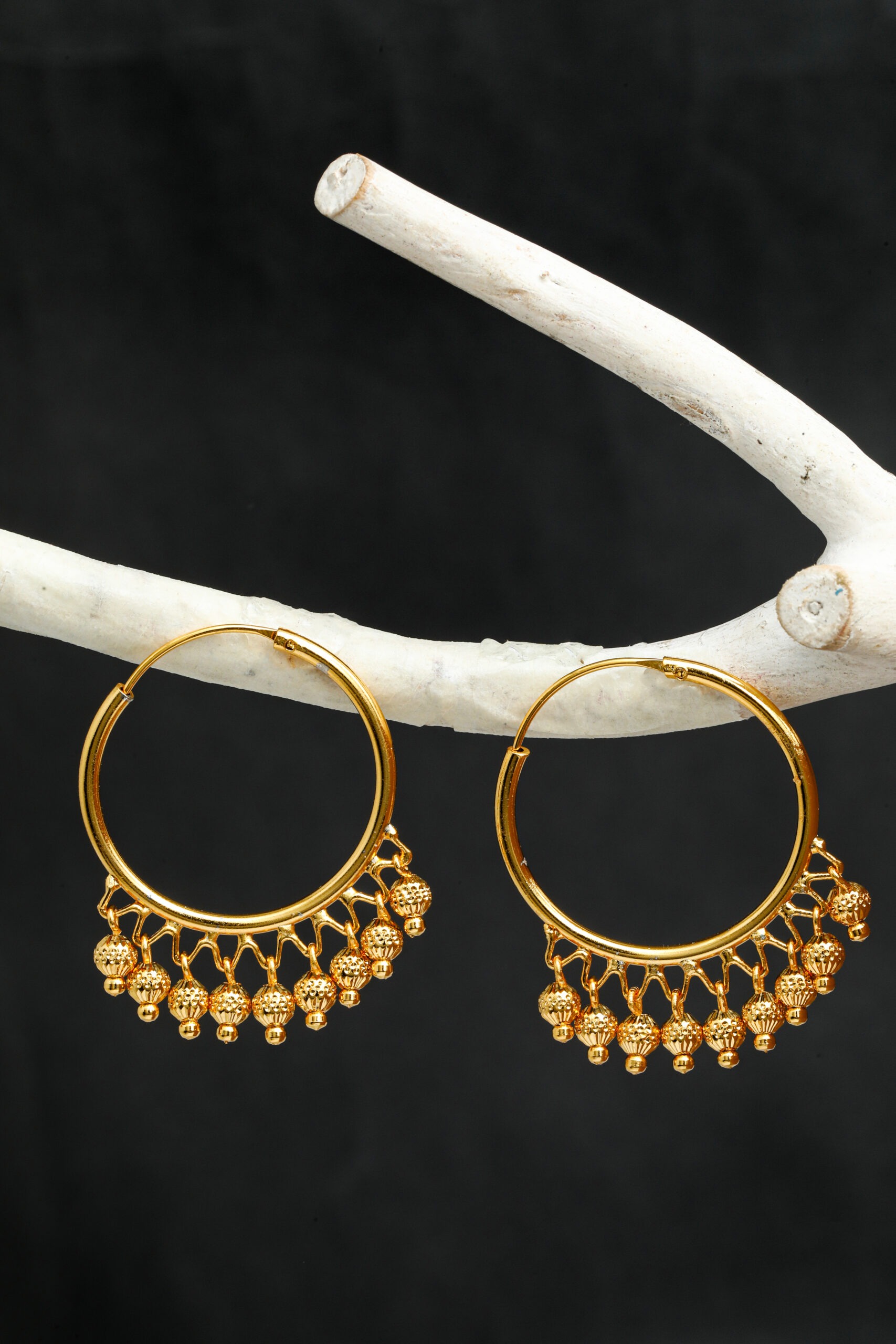 JJE 7216 Earrings- One Gram Gold Plated Ring Bali Earrings For Women | Jecy Jewels