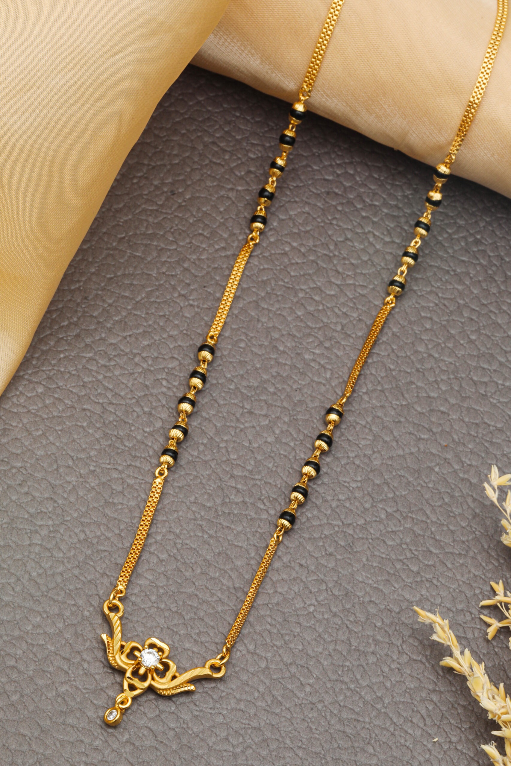 Traditional Mangalsutra One Gram Gold 18 Inches Short jewelry
