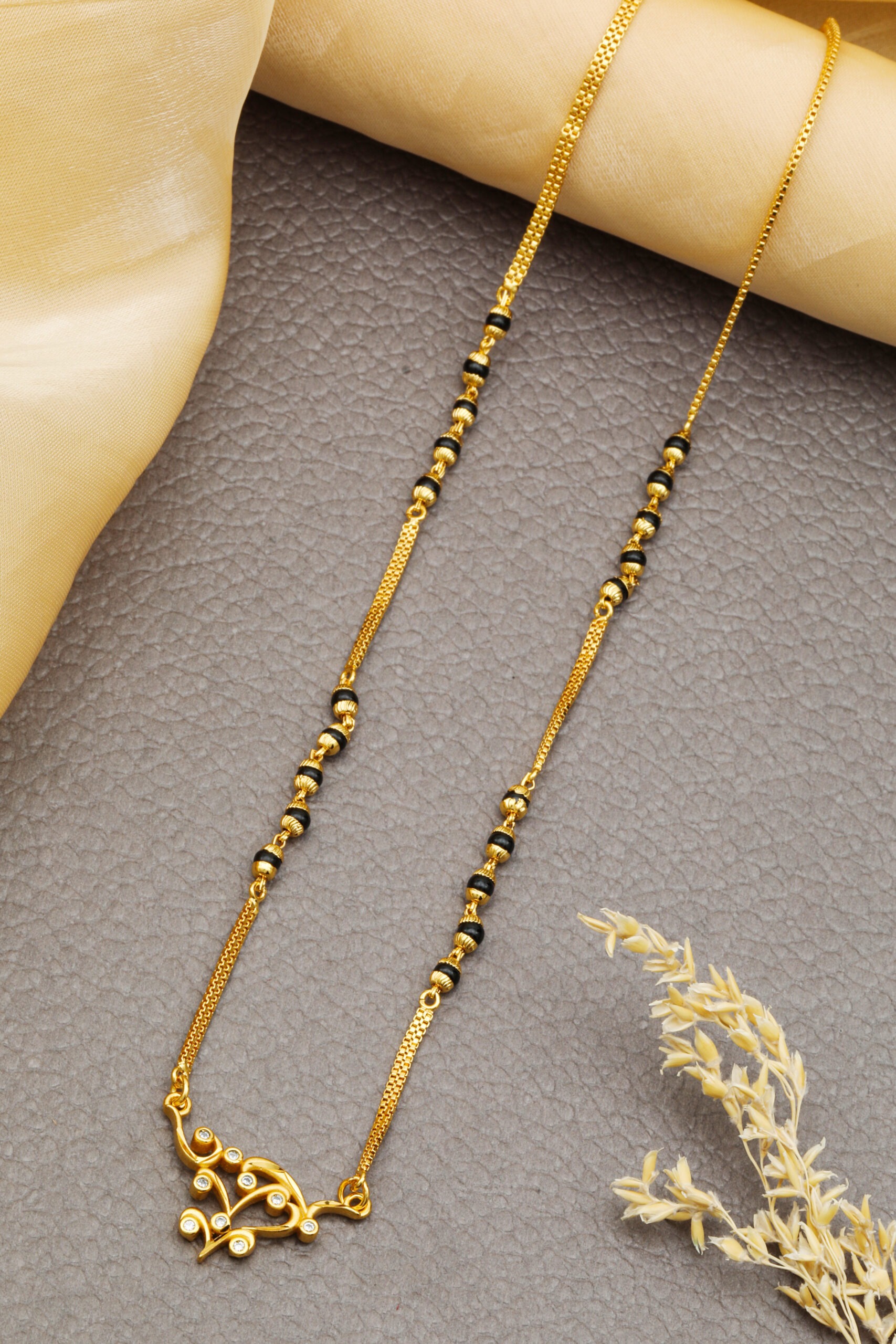 Traditional Mangalsutra One Gram Gold 18 Inches Short jewelry
