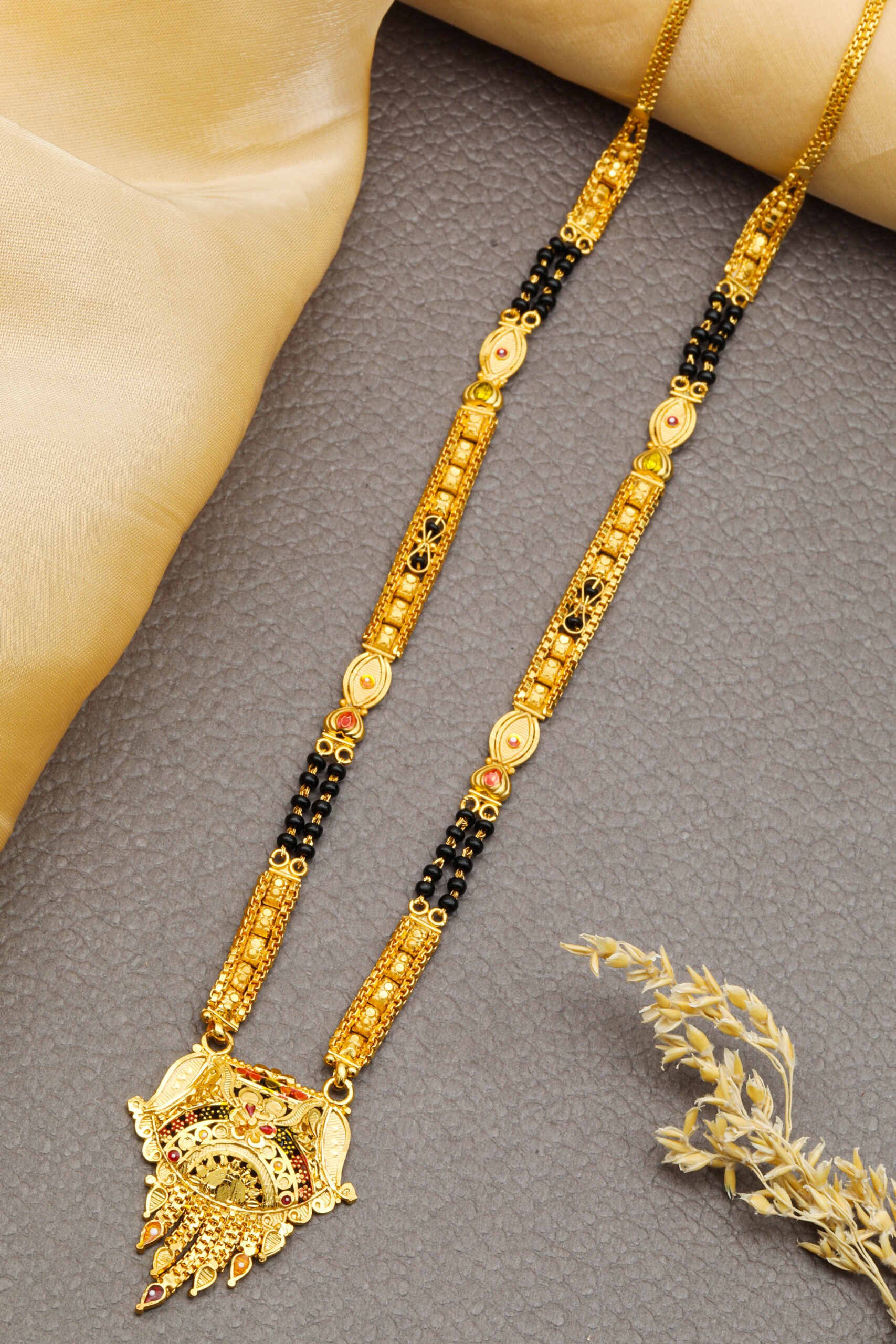 Traditional Mangalsutra One Gram Gold 18 Inches Short jewelry