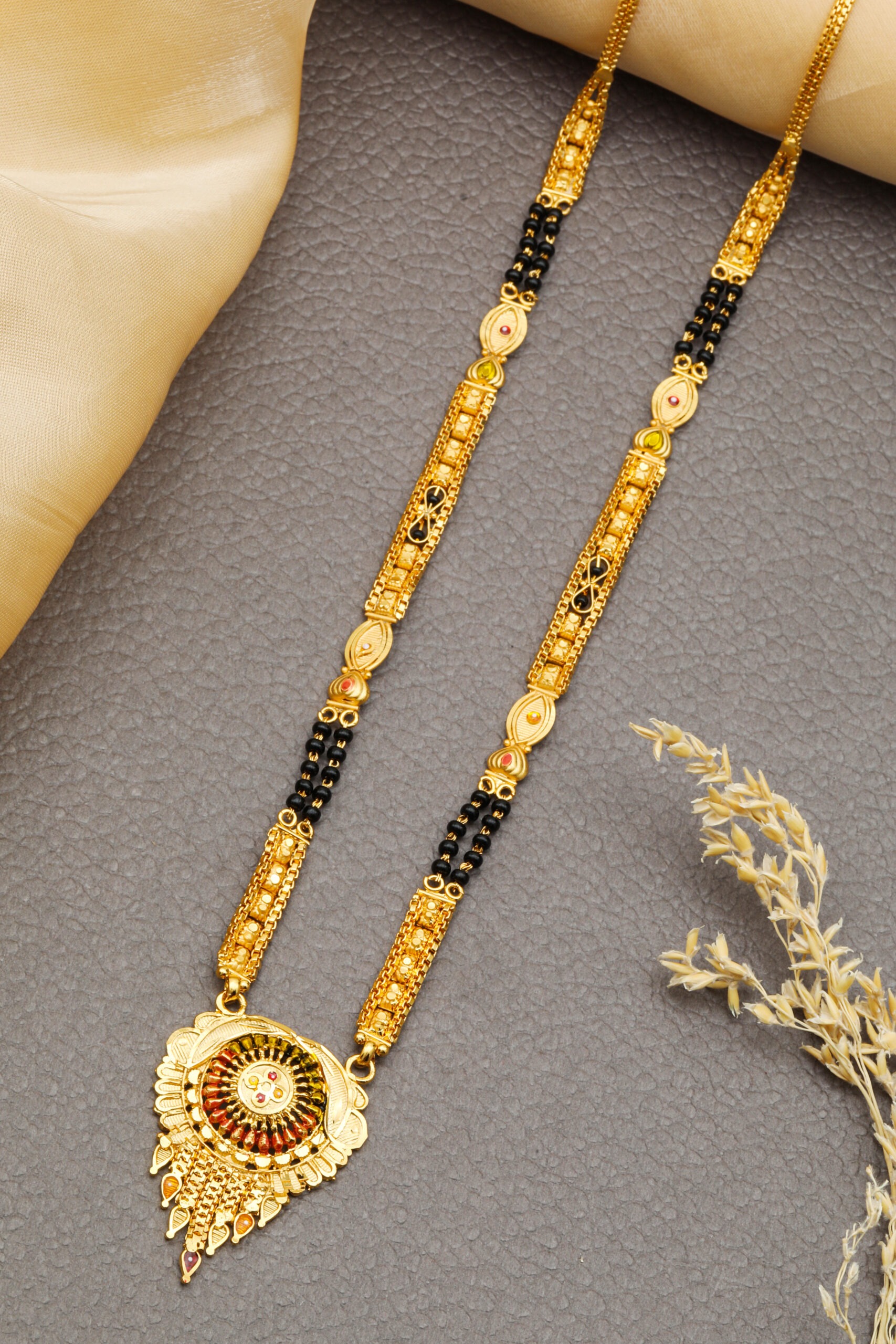 Traditional Mangalsutra One Gram Gold 18 Inches Short jewelry